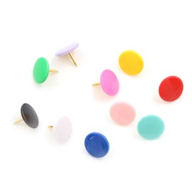 Push Pins SENRISE Drawing Pins Push Pins Map Tacks Drawing Pins, with Plastic Heads and Steel Points for Cork Board Decorative Notice Board Office Map 100 Pieces (White, 10x10mm)