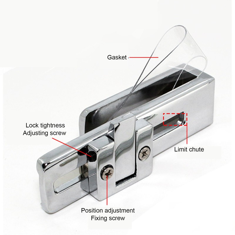 UShaped Glass Door Lock Latch Lock Hower Room Sliding Gate