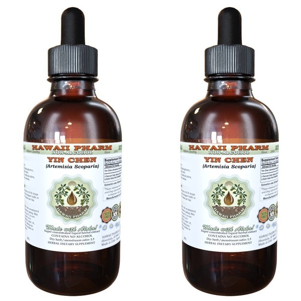 HawaiiPharm Yin Chen Alcohol-Free Liquid Extract, Yin Chen, Capillary Wormwood (Artemisia Scoparia) Herb Glycerite Herbal Supplement 2x2 oz