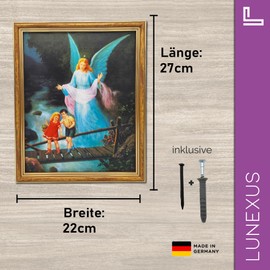 Lunexus Guardian Angel Wall Picture 27 x 22 cm - Angel Children Bridge - Blessed