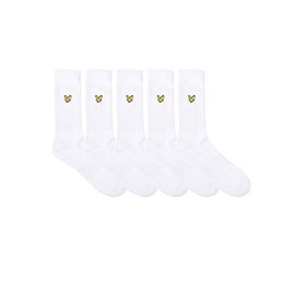 Lyle & Scott Mens 5 Pack Plain Tubular Sock White One Size