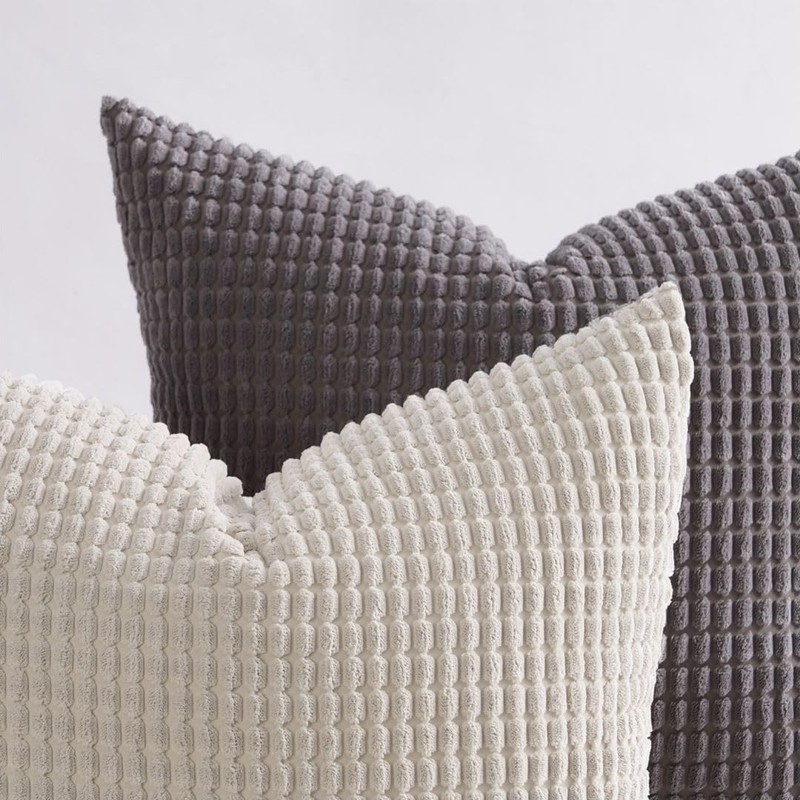 Topfinel 45 45 Gray 4 Pcs Set Corduroy Gradient Cushion