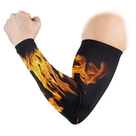 susiyo Fire Flames Cooling Arm Sleeves (1 Pair), UV Sun Protection Compression Arm Cover Shield for Men & Women