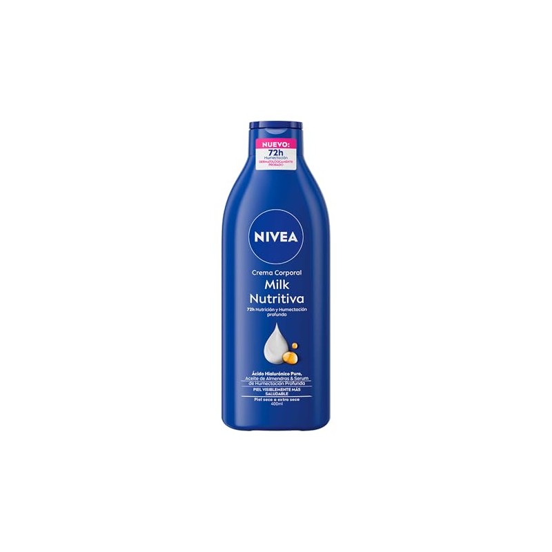 NIVEA Body Crema Corporal Milk Nutritiva para Piel Extraseca, 400