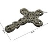 Craft&Style Kruzifix Christus Kreuz Eichenblatt schlichtes Holz vintage weiß HxB: