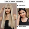 7JHH WIGS 26Inch Long Straight Wig with Bangs Blonde Wig
