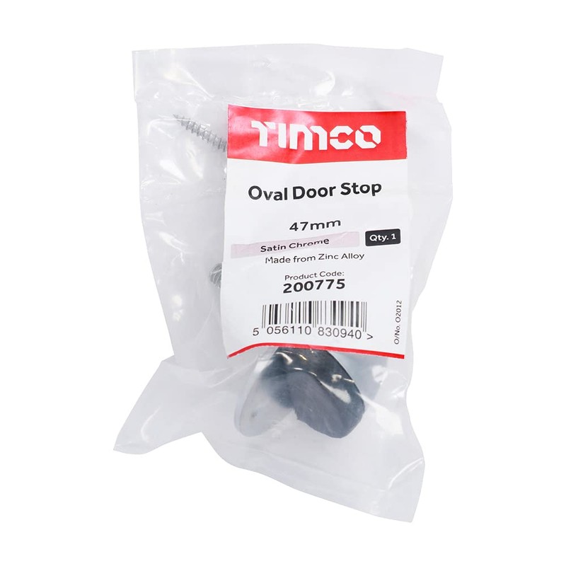 TIMCO Oval Door Stop - Satin Chrome - Floor Mounted