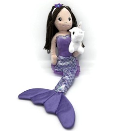 The Petting Zoo Mermaid Doll with Unicorn Stuffed Animal- Great Gifts for Girls, Mermaid Plush Doll with Unicorn Plush Toy, 17 inch (Brunette)