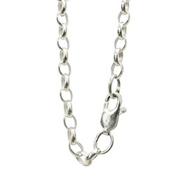 ANTOMUS® Solid Sterling Silver Oval Link Belcher chain Made in England 24 inch