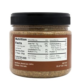 Nutural World - Crunchy Almond Nut Butter 35 Oz (1kg) Great Taste Award Winner - 100% Pure - single ingredient