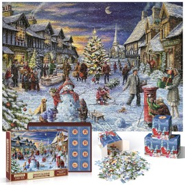 PYOCRD Puzzle Advent Calendar 2024,Jigsaw Advent Calendar,Christmas Advent Calendar with 24 Boxes Puzzles,Advent Calendar Jigsaw Puzzle Countdown to Christmas Gifts for Adults Kids