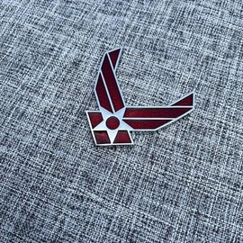 REIXS 1Pc US Air Force USAF Premium Car Emblem3D Metal Badge Body Side Rear Trunk Sticker Decal (Silver Red)