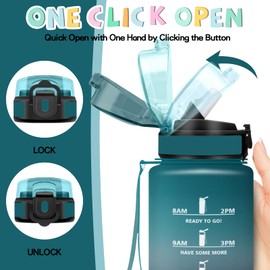 Trinkflasche- 0.5l- Trinkflasche Kinder, Wasserflasche mit Strohhalm, Leicht zu Reinigen, Wasserflasche Auslaufsicher, Kann mit dir Tragen, Flasche Motivation, Flasche für Schule, Camping, Reisen