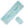 Keyboard Mouse Combo 2.4GHz Wireless Cute Retro 68 Round Keycaps