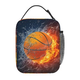 Basketball Lunch Bag,Insulated Lunch Bag Container Reusable Lunch Box Cooler Lunch Tote Bag For Girls And Boys, Picnic Travel Outdoors
