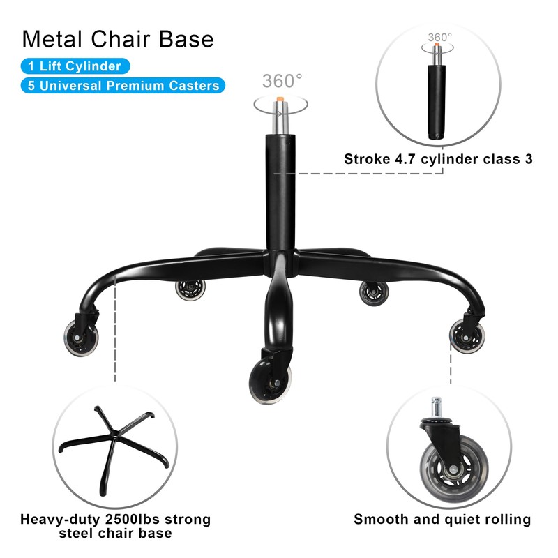 Frassie 28 Inch Office Chair Metal Base Replacement Heavy Duty