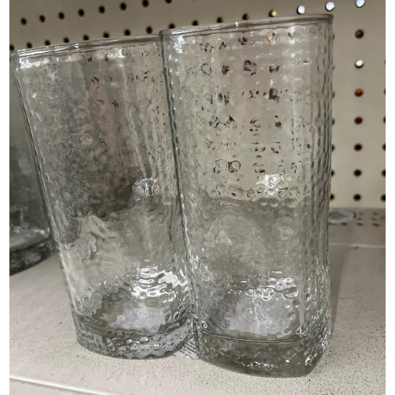 Libbey Set of 2- Vintage Libbey Crisa Clear Dimpled, Pinched