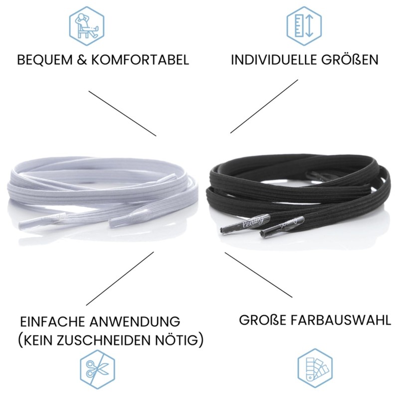 leazy Flat Elastic Shoelaces - The Flat, Flexible Shoe Laces