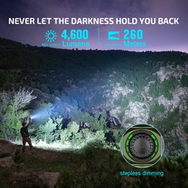 OLIGHT Seeker 4 Pro Maximum 4600 Lumens Super Bright Flashlight with Holster Dual Charging Options for Outdoor Searching, Hunting(OD Green)