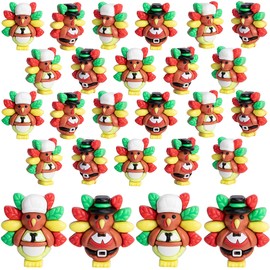 Watayo 30 Pcs Thanksgiving Mini Turkey Figurines, Miniature Turkey Ornaments to Hide and Seek, Fall Thanksgiving Tiny Turkeys Statue Decorations for Home Table DIY Crafts Party Gifts Decor