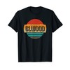 Men's Elwood Name Retro Vintage Sunset Limited Edition T-Shirt, black