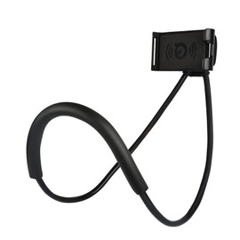 Xafissy - Soporte para teléfono celular para colgar en el cuello, color negro, 23.6 pulgadas/60 cm, soporte para teléfono celular, soporte para cuello, cintura, para escritorio, mesita de noche, tableta, soporte universal para teléfono móvil inteligente