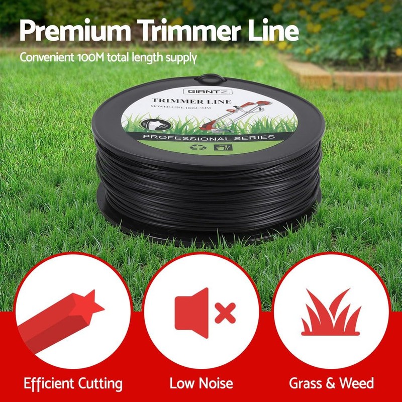 Giantz 100M Electric Whipper Snipper Grass Trimmer Line 3.0mm Star-Shaped