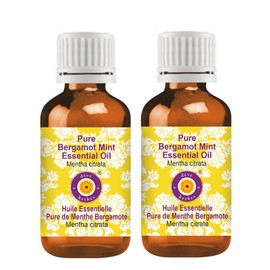 Deve Herbes Pure Bergamot Mint Essential Oil (Mentha citrata) Steam Distilled (Pack of Two) 100ml X 2(6.76 oz)