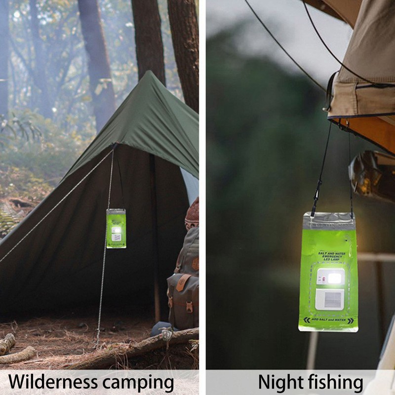 LED Foldable Salt Water Lamp Outdoor Camping Folding 3LED No
