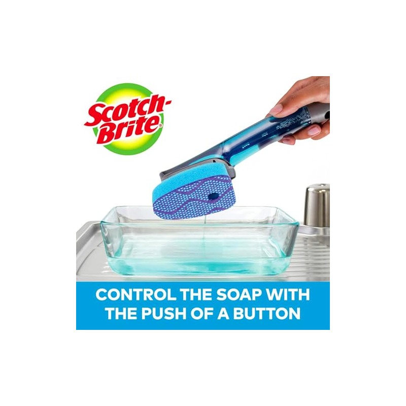 Scotch-Brite Scrub Dots Non-Scratch Dishwand, 4-Pack (4 Dishwands), Soap-Dispensing Kitchen
