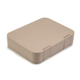 nouka Grand Bento Box | Easy to open latches | Spill Proof Design | 6-Compartment Removable Tray | Dune