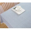 Plenmor Cotton Linen Table Cloth Stripe Tassel Square Tablecloth Dust-Proof