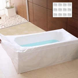 12PCS Disposable Bathtub Cover Liner, ANTFEES Large Bathtub Lining Plastic Bag Cover for Salon, Household and Hotel Bath Tubs (102" x47")