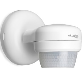 Oktaplex Mia Motion Sensor Outdoor 360 Degree Swivelling IP65 Surface-Mounted Motion Sensor 10 m Range 230 V White