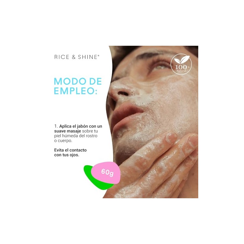 RICE & SHINE | Jabón Facial Natural con Aceite de