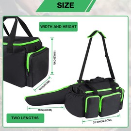 HTZSSON Chainsaw Carrying Case, Compatible with Greenworks, EGO, Dewalt, 14 & 16 & 18 Inch Cordless Chainsaws, Black with Green