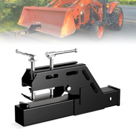 Nautykiks Upgraded Clamp On 2" Bucket Ball Tractor Trailer Hitch Receiver Compatible with Kubota Tractor Bucket Hitch Attachment Accessories Black