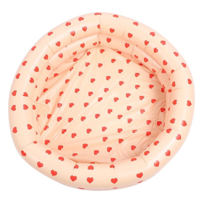 Round Inflatable Swimming Pool Vintage Heart Pattern Thicken Kids Paddling