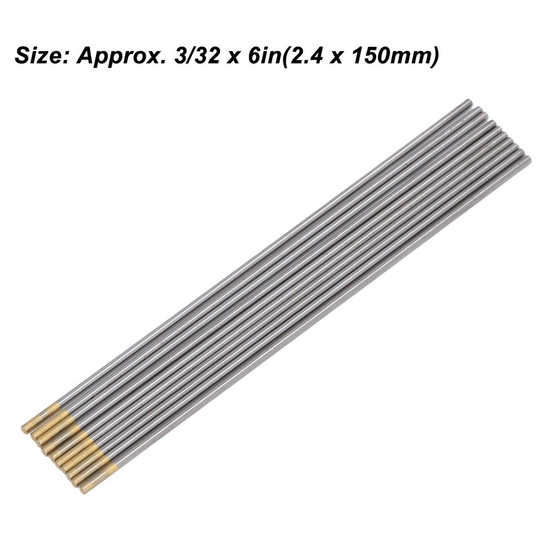 10Pcs TIG Welding Tungsten Electrode 3/32 X 6in Tungsten Needle