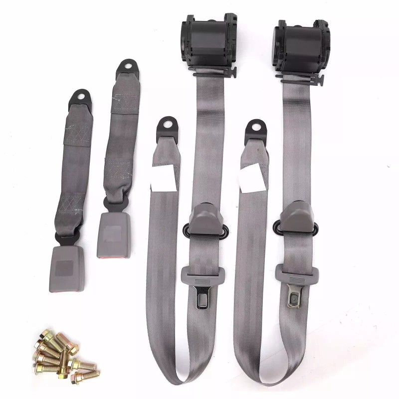 C-HORSE 2 Retractable 3 Point Safety Gray Seat Belt Straps