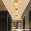 Zevnico Gold Mini Chandelier Light Fixture, Crystal Ceiling Light, Semi