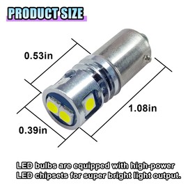 DUSCOKE 12V 24V Super Bright LED Car Light Bulb, 3030 5-SMD 53 57 BA9 BA9S T4W 1891 1895 1889 64111 Auto Interior Replacement Bulbs for Dome Map Glove Box Instrument Panel Courtesy Lights (White)