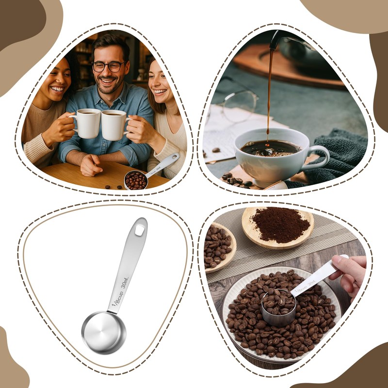 Nogeqi 2 Tablespoon Measuring Spoon Coffee Scoop, Stainless Steel Coffee