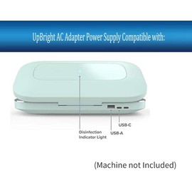 UpBright 5V AC/DC Adapter Compatible with PhoneSoap Pro PSPROv1C PSPROv1W PS500PRO-C UV Smartphone Sanitizer & Universal Charger USBC Monitor +5V 5.0V RSF-DY077A-0503000US Power Supply Battery Charger