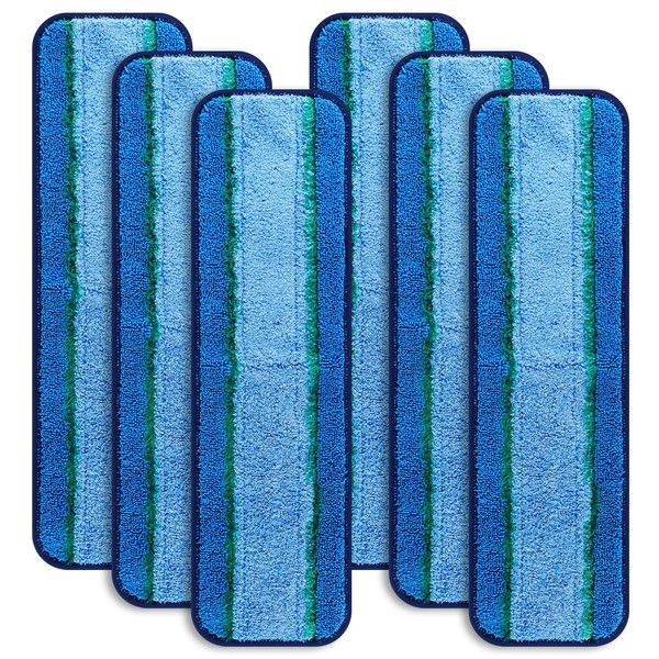 6 almohadillas para orejas de repuesto para Bona, almohadilla de limpieza de microfibra, lavable, reutilizable, accesorio limpiador de pisos para Bona, madera dura y multisuperficie (azul)