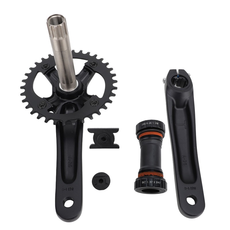 Bike Crank Arm Set Hollow Integrated Single Disc Aluminum Alloy