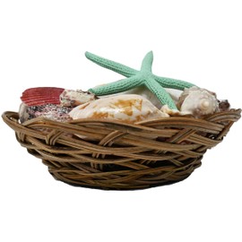 Beautiful Mixed Shell Basket - Basket of Shells - Starfish - 3 sizes (6 inch)