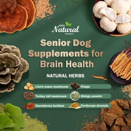 Senior Dog Supplements Dog Dementia Supplement Mushroom Powder for Dogs 120g | Cognitive Supplement for Dogs Addresses Getting Lost, Social Withdrawal | Canine Cognitive Dysfunction