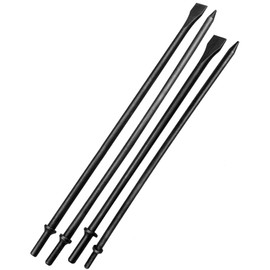 Scraper 350mm (14") & 450mm (17") Long Air Pneumatic Hammer Chisel Bits with Round Collar, Flat and Point Chisels for Concrete Tile