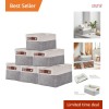 Small Storage Baskets 6 Pack Grey White Closet Organizers Foldable